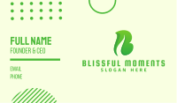 Natural Green Letter B Business Card Image Preview