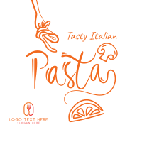 Italian Pasta Script Text Instagram Post