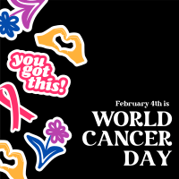 Cancer Day Stickers Linkedin Post