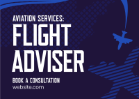 Aviation Flight Adviser Postcard Design