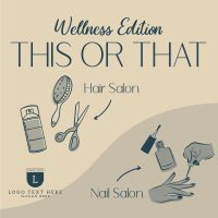 This or That Wellness Salon Linkedin Post Design