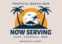 Tropical Beach Bar Postcard