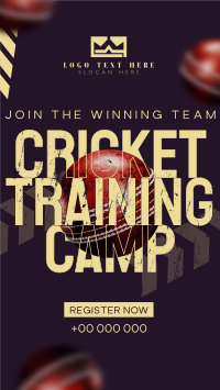 Grunge Cricket Training Camp Instagram Reel Design