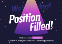 Position Filled Hiring Postcard Design