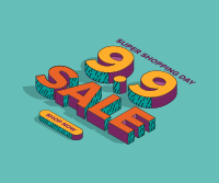 9.9 Isometric Multicolor Sale Facebook Post