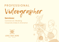 Videographer Lineart Postcard Design