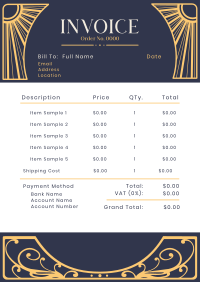 Elegant Art Deco Invoice Image Preview