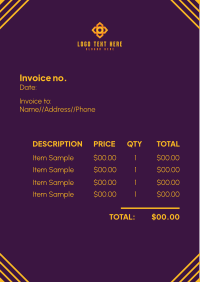 Minimalistic Memphis Corners Invoice Image Preview