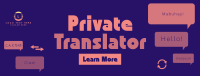 Modern Minimal Translation Service Facebook Cover