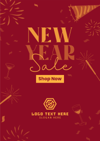 New Year Sparklers Sale Poster