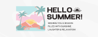 Minimalist Summer Greeting Facebook Cover Image Preview