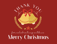 Christmas Bell Thank You Card