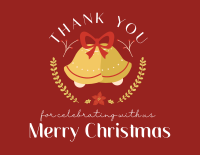 Christmas Bell Thank You Card Image Preview