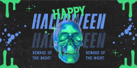 Grunge Futuristic Halloween Twitter Post Design