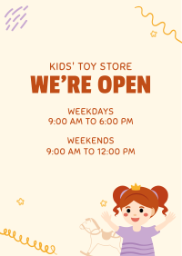 Toy Shop Hours Flyer