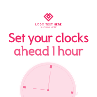 Daylight Saving Reminder Instagram Post Design