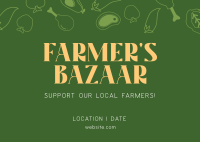 Farmers Bazaar Postcard