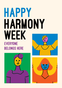 Harmony Diverse People Poster Design