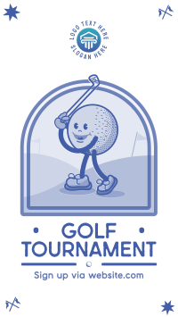 Retro Golf Tournament Facebook Story Design