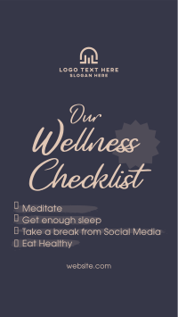 Wellness Checklist Instagram Story