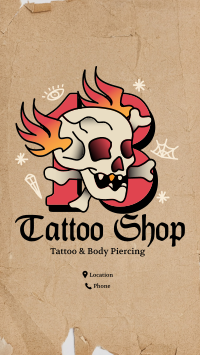 Traditional Skull Tattoo Instagram Story