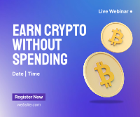 Earn Crypto Live Webinar Facebook Post