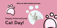 Pink International Cat Day Twitter Post