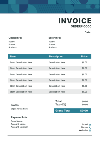 Generic Business Brand Identity Invoice