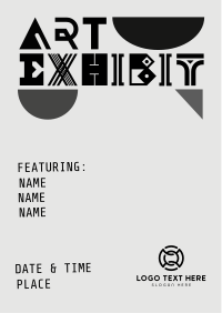 Playful Geometric Abstract Art Exhibit Flyer