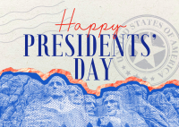 President's Day Mt. Rushmore Postcard Design