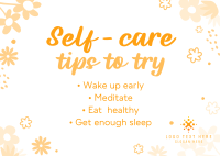 Self Care Postcard example 3