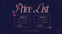Elegant Price List Animation
