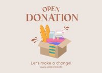 Open Donation Postcard