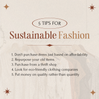 Stylish Chic Sustainable Fashion Tips Instagram Post