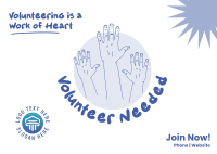 Volunteer Hands Postcard Design