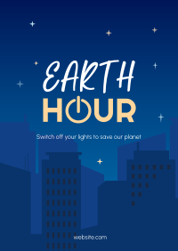 Earth Hour Cityscape Poster