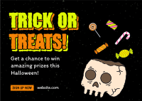 Creepy Tricky Treats Postcard Image Preview