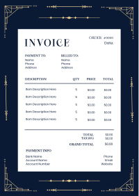 Elegant Art Deco Style Invoice