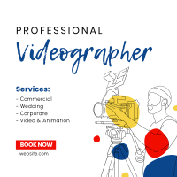 Videographer Lineart Instagram Post Design