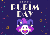 Purim Carnival Jester Postcard