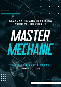 Abstract Professional Motor Mechanic Poster