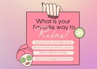 Favorite Relaxation List Postcard