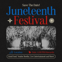 Retro Juneteenth Festival Linkedin Post