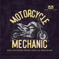 Retro Motorcycle Mechanic Instagram Post