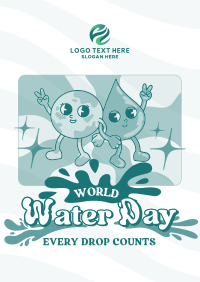 Cartoon Water Day Poster