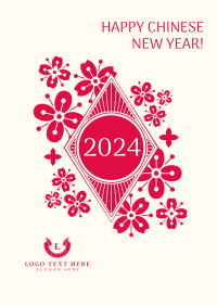 Floral Lunar New Year Flyer