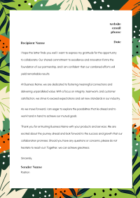 Tropical Abstract Leaves Letterhead