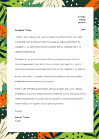 Tropical Abstract Leaves Letterhead Design