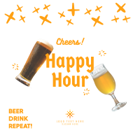 Sparkling Happy Hour Instagram Post Design