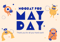 Hooray May Day Postcard